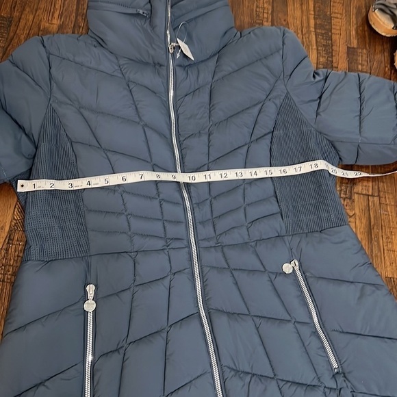NEW Bernardo Quilted Puffer Jacket midi Coat in Petrol Blue size XL NWT - Picture 13 of 16